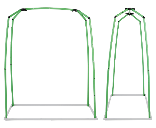 Australian-designed Flexi Garden Frame without netting, showcasing its robust, clean design for supporting eco-friendly planter boxes in sustainable outdoor gardens