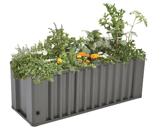 aterUps Oasis 1240 self-watering wicking bed made from Colorbond steel, perfect for small garden spaces in Australia
