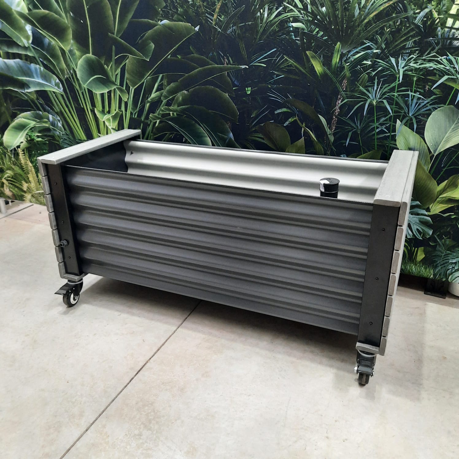 Artesian Range Eco Board Wicking Planter Box in Monument Colour, featuring innovative WaterUps wicking technology and an eco-friendly design with 92% recyclable materials, perfect for sustainable gardening on balconies, courtyards, and outdoor spaces